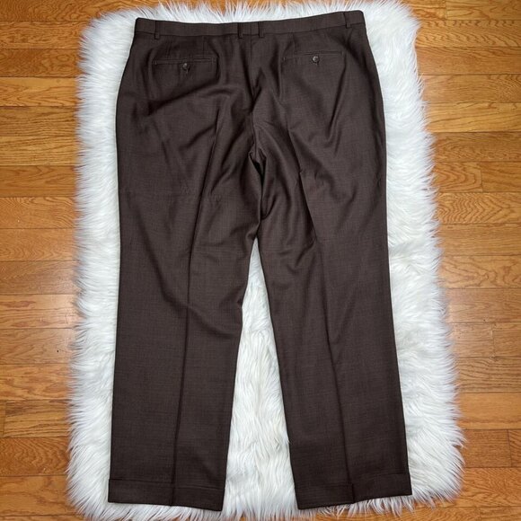 Bocaccio Uomo Men Suit 54L Pants 44x31.5 Brown Polyester Viscose Spandex - Picture 15 of 16